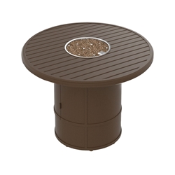 Tropitone Banchetto 42" Round Fire Pit Counter Height Table - 34" Height - 401642FPM-RFP15RSR-34