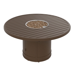 Tropitone Banchetto 54" Round Fire Pit Counter Height Table - 34" Height - 401654FPM-RFP15RSR-34