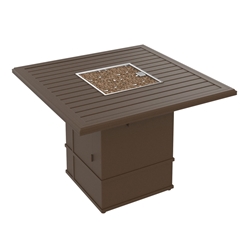 Tropitone Banchetto 48" Square Fire Pit Counter Height Table - 34" Height - 401658FPM-SFP15RSR-34