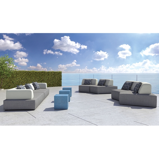 Fit aluminum lounger with deep seating cushions
