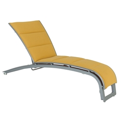 Tropitone Flair Padded Sling Armless Chaise Lounge with Wheels - 431733WPS