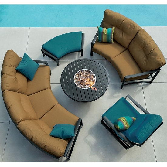 Tropitone aluminum lounge chair with deep seating cushions