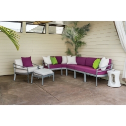 Tropitone Kor Cushion Outdoor Sectional Set with Radius Accessory Tables - TT-KOR-SET2