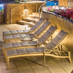 Tropitone Kor Padded Sling Outdoor Chaise Lounge Set for 4 - TT-KOR-SET13
