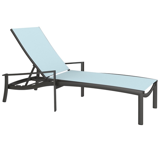 Kor Relaxed Sling Chaise Loungers with Arms