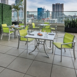 Tropitone Kor Relaxed Sling Outdoor Dining Set for 3 - TT-KOR-SET16