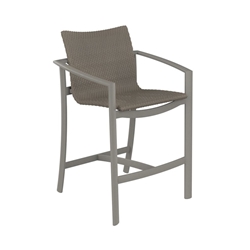 Tropitone Kor Woven Stationary Bar Stool with Arms - 891726WS