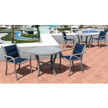 Tropitone La Scala Padded Sling Outdoor Dining Set for 2 - TT-LASCALA-SET1