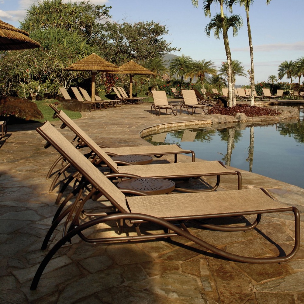 Tropitone La Scala Sling Outdoor Chaise Lounge Set for 3 - TT-LASCALA-SET4