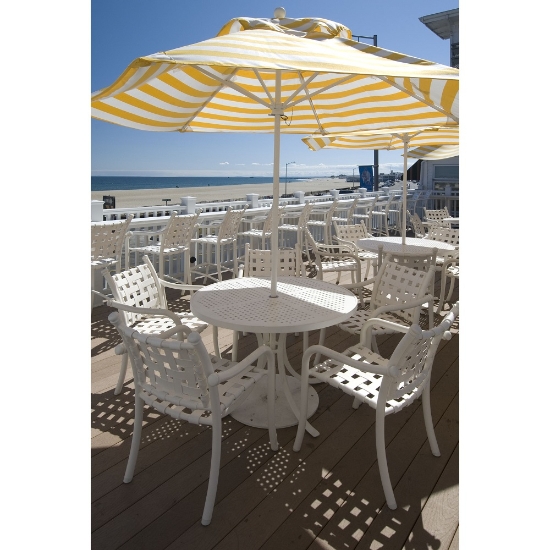 La scala aluminum dining chair with vinyl straps