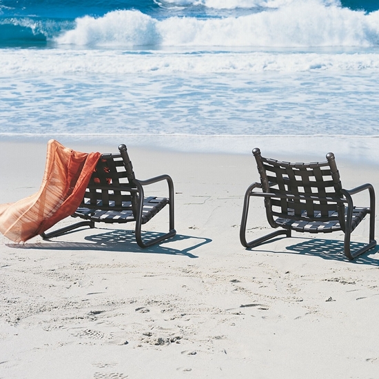 LaScala aluminum sand chair with vinyl straps