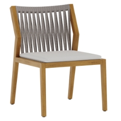 Tropitone Lido Teak Side Chair with Seat Cushion - 1J242805