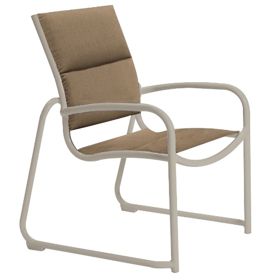 Tropitone Millennia Padded Sling Dining Chair with Sled Base - 220425PS