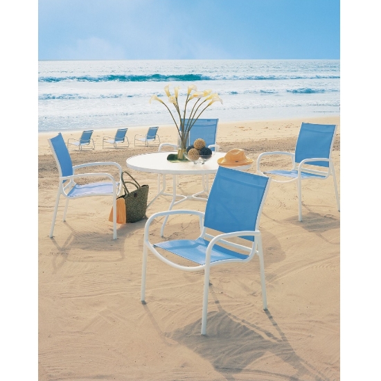 Millennia aluminum bar stool with sling seating