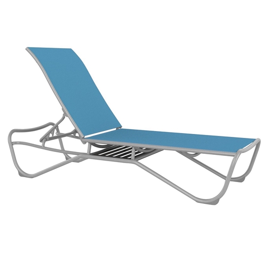 Millennia Sling Armless Chaise Loungers with Shelf