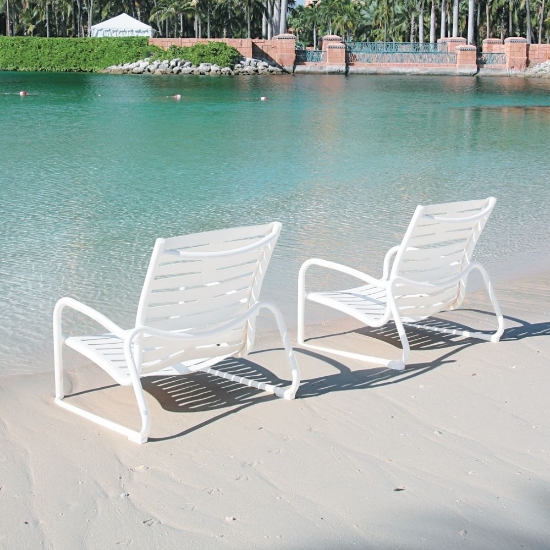 Millennia aluminum chaise with vinyl straps
