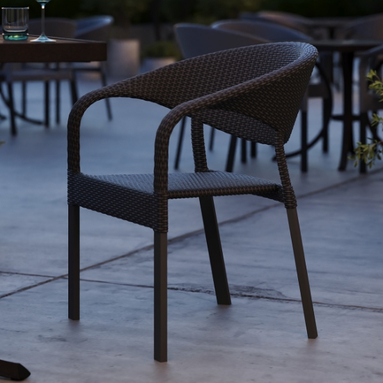 Montara Wicker Stacking Dining Chair lifestyle