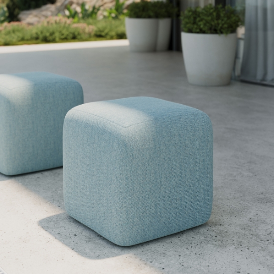 Resort Soft Seating 18" Square Stool lifestyle
