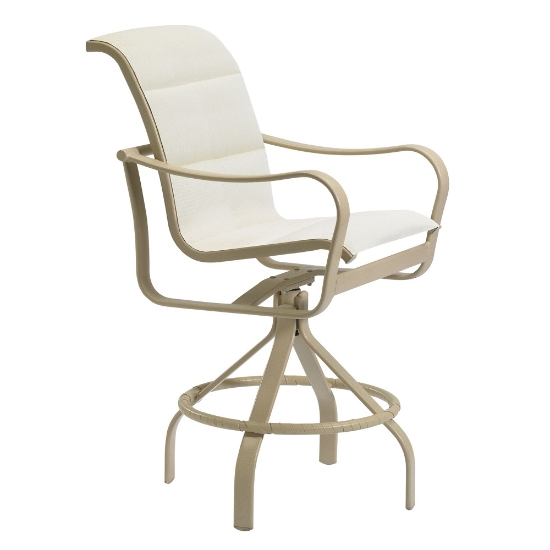Tropitone Shoreline Padded Sling Swivel Bar Stool - 150027PS-28