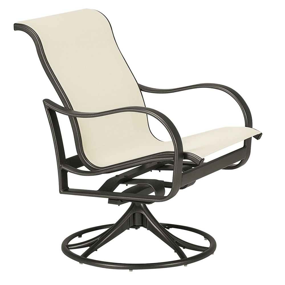 Tropitone Shoreline Sling Swivel Rocker Dining Chair - 960269