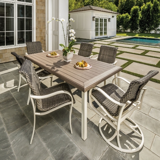 shoreline aluminum counter stool with wicker seat