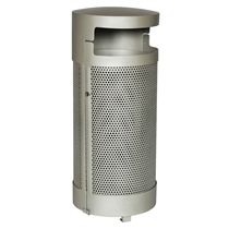 District Round Waste Receptacle with Door and Bonnet Hood