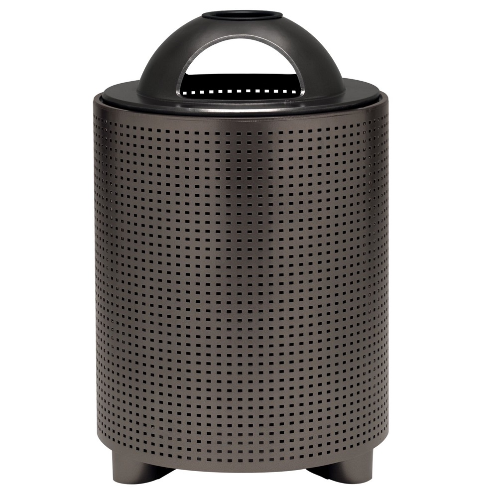 Tropitone District Round Waste Receptacle with Dome Hood and Ash Urn - 4A1699C31