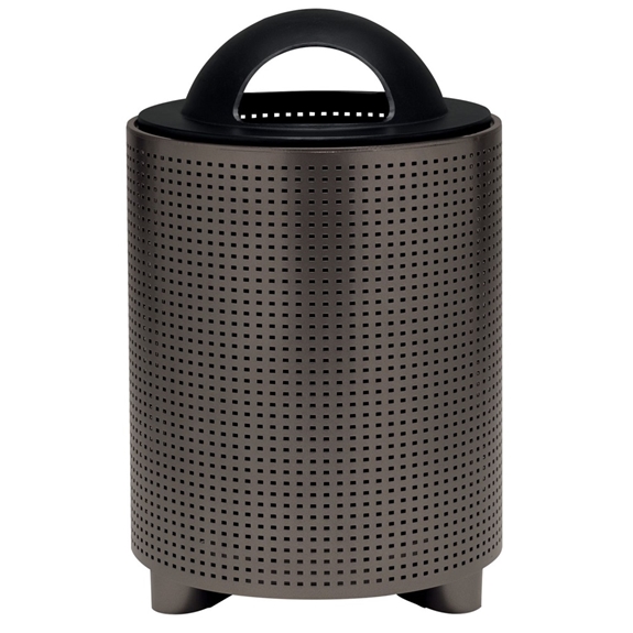 Tropitone District Round Waste Receptacle with Dome Hood - 4A1699D31