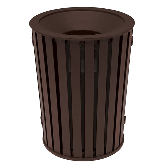 Tropitone District Slat Round Waste Receptacle with Door - 4A1699F33