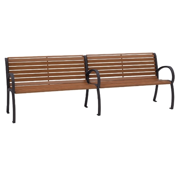 Tropitone District Faux Wood 8' Bench with Back and Arms | 4B1622W0112