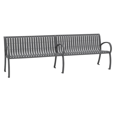 Tropitone District Vertical Slat 8 Bench with Back and Arms - 4B1622W0113