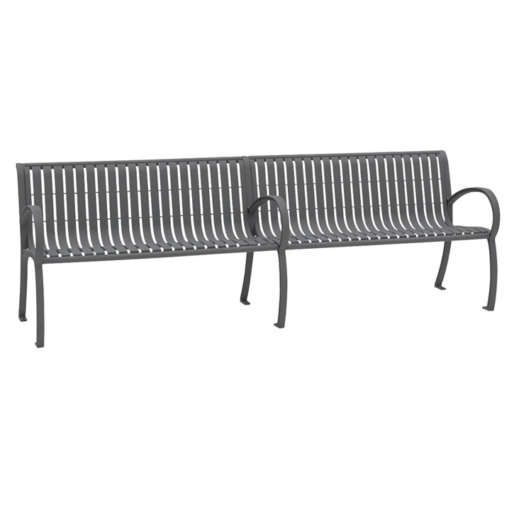 Tropitone District Vertical Slat 8' Bench with Back and Arms - 4B1622W0113