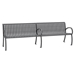 Tropitone District Vertical Slat 8' Bench with Back and Arms - 4B1622W0113