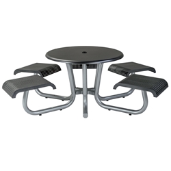 Tropitone District 42" Round Picnic Table with 5 Backless Seats - ADA Compliant - 4C1642HF1