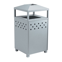 Boulevard Waste Receptacle with Hood and Ash Urn