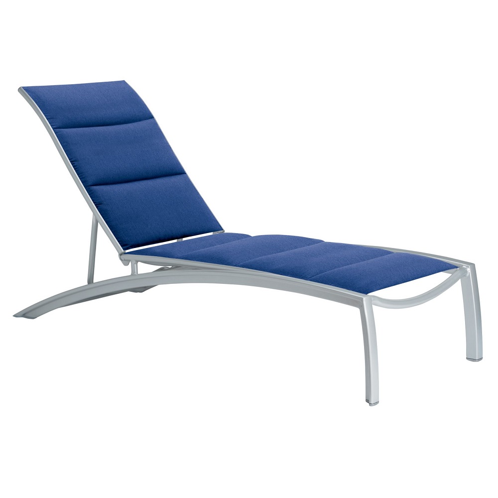 South Beach Padded Sling Armless Chaise Loungers