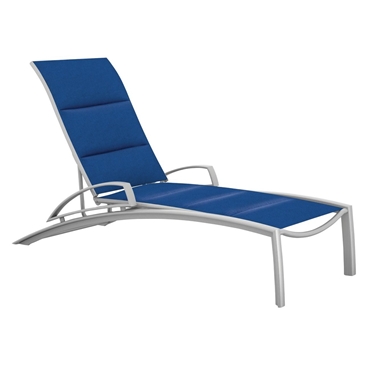 Tropitone South Beach Padded Sling Chaise Lounge with Arms - 241433PS