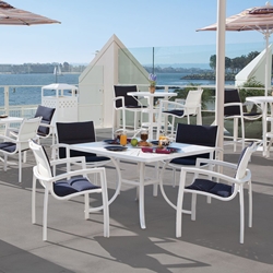 Tropitone South Beach Padded Sling Outdoor Dining Set for 4 - TT-SOUTHBEACH-SET3