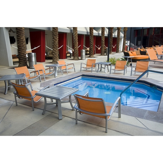 south beach aluminum spa chair with sling seating