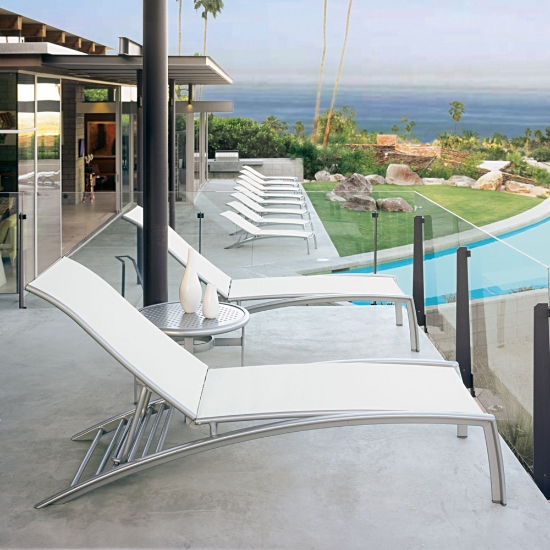 South beach aluminum chaise with sling seating