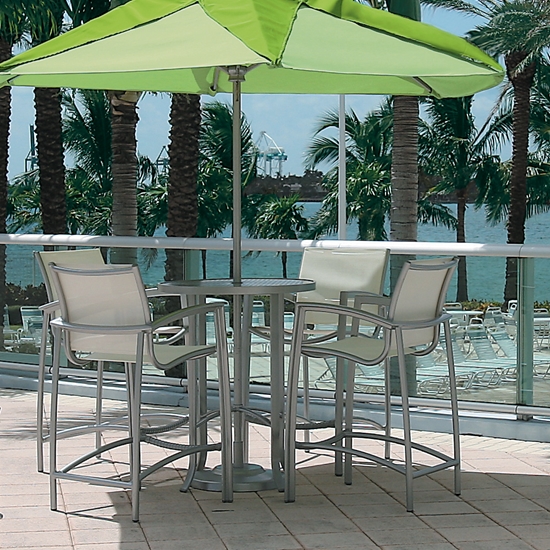 south beach aluminum bar stool with sling seating