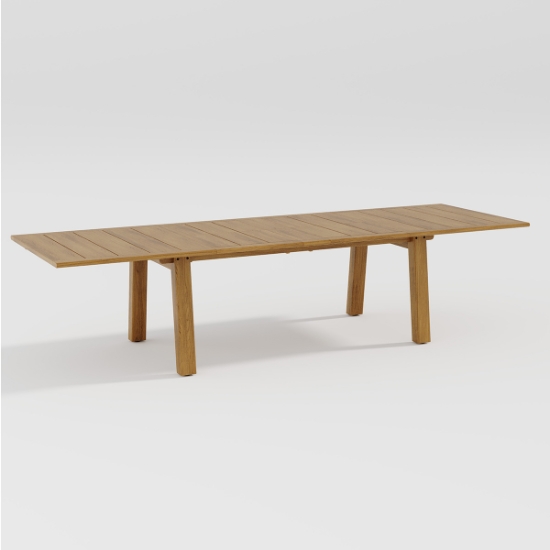 Teak Stirata 126" x 41" Dining Extension Table  open