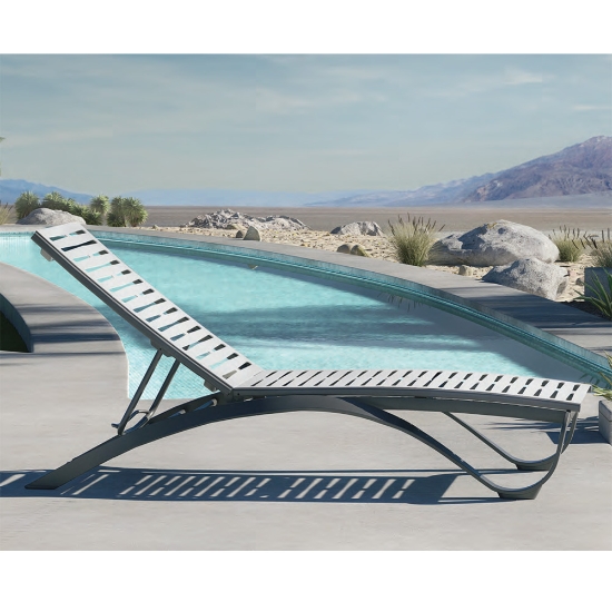 Tropitone aluminum chaise with vinyl straps