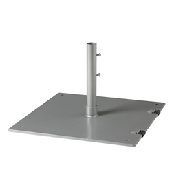 Tropitone 24" Square Steel Plate Base with Wheels - 2.5" Pole - SP24S25W