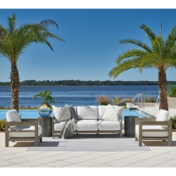 Universal La Jolla Modern Teak Patio Set - UN-LAJOLLA-SET1