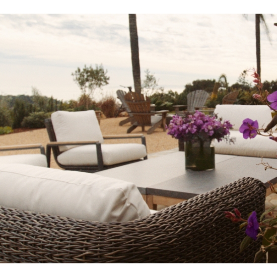 Universal Coastal Living Montauk Swivel Lounge Chair back detail