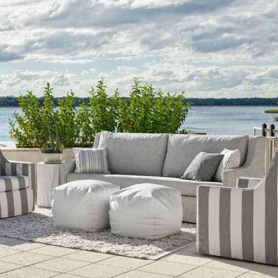 Universal Coastal Living Upholstery Bottega Ottoman Pouf set