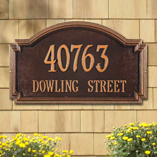 Williamsburg Estate Wall Address Plaque - Two Line - 1295