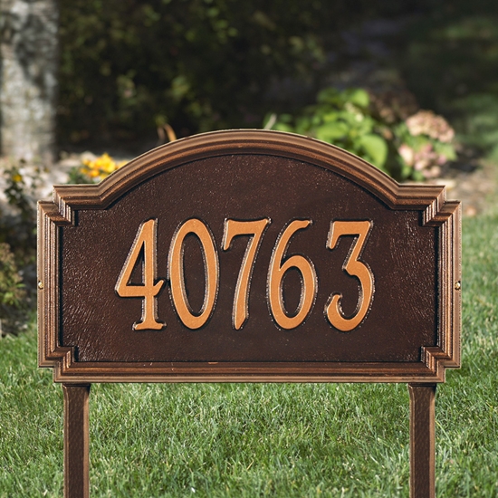Williamsburg Estate Lawn Address Plaque - One Line - 1296