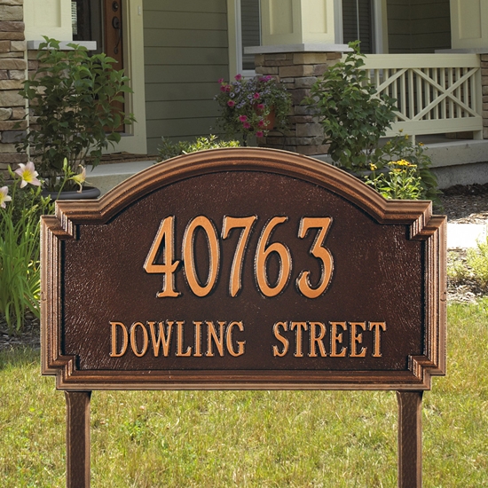 Williamsburg Estate Lawn Address Plaque - Two Line - 1297